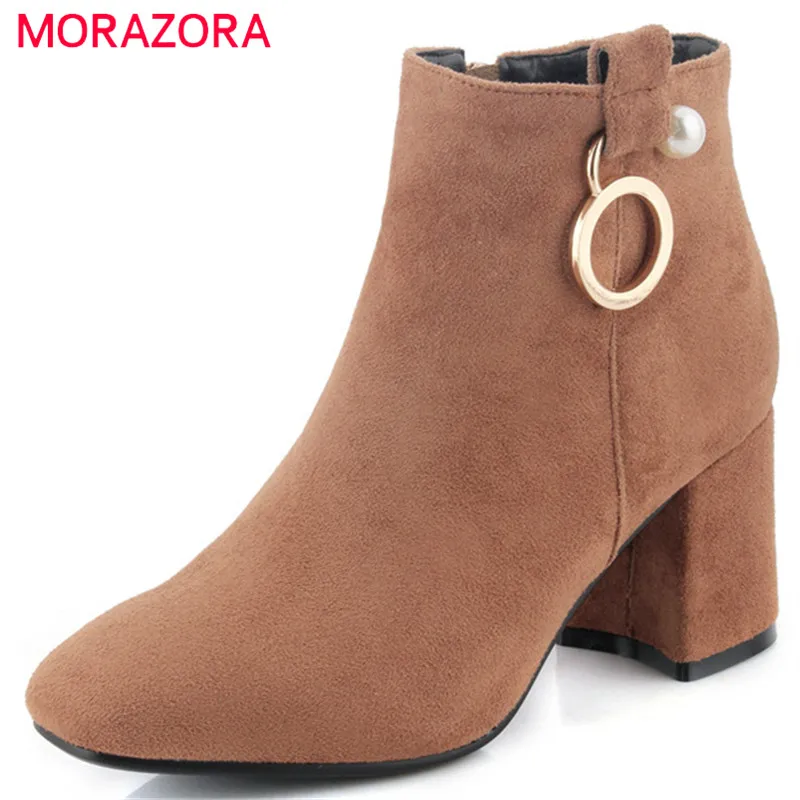 MORAZORA Big size 34 42 womens boots in spring autumn elegant fashion