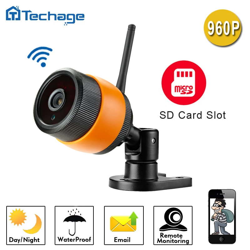 Techage 960P Surveillance WIFI IP Camera 1.3MP Waterproof CCTV Camera Security Outdoor Indoor Night Vision With TF Card Slot