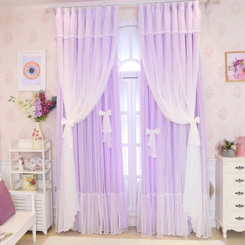 Luxury Solid 3 Colors White Lace Curtains For Living Room Japanese and Korean Style Curtains For