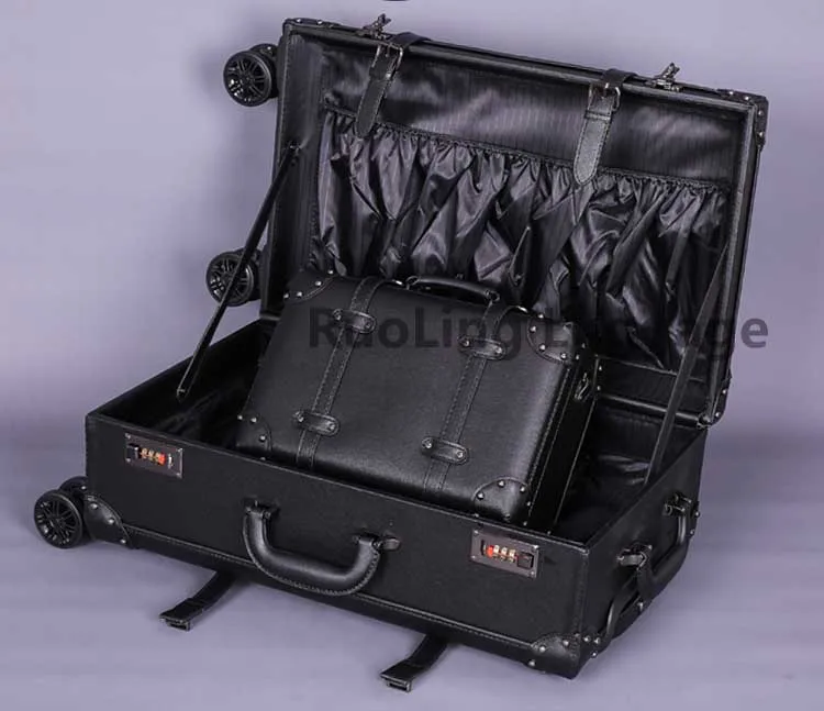 LeTrend Ретро Спиннер чемодан на колёсиках набор для женщин пароль тележка чемодан колеса 20 дюймов для мужчин Винтаж кабина дорожная сумка багажник