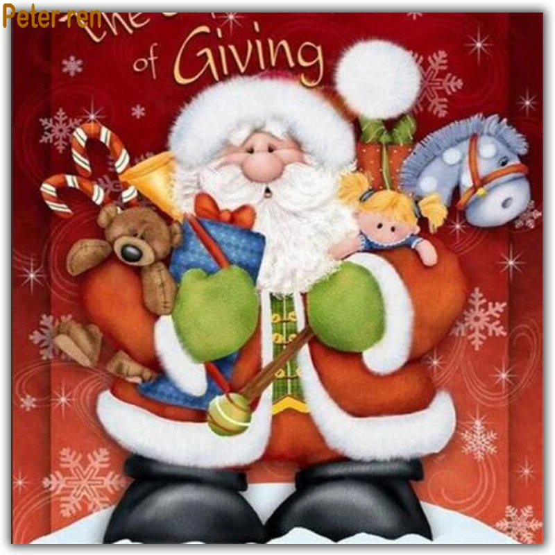 

Diy Diamond embroidery Full Diamond painting cross stitch kit Square\Round icon diamond mosaic Rhinestone Santa Claus with gifts