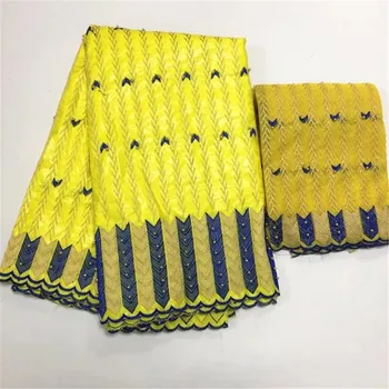 

Hot Sale High Quality 5 Yards Bazin Riche Getzner 2018 African Bazin Riche Getzner Fabric+2 Yards Mesh Tulle Lace With Bead P2-2