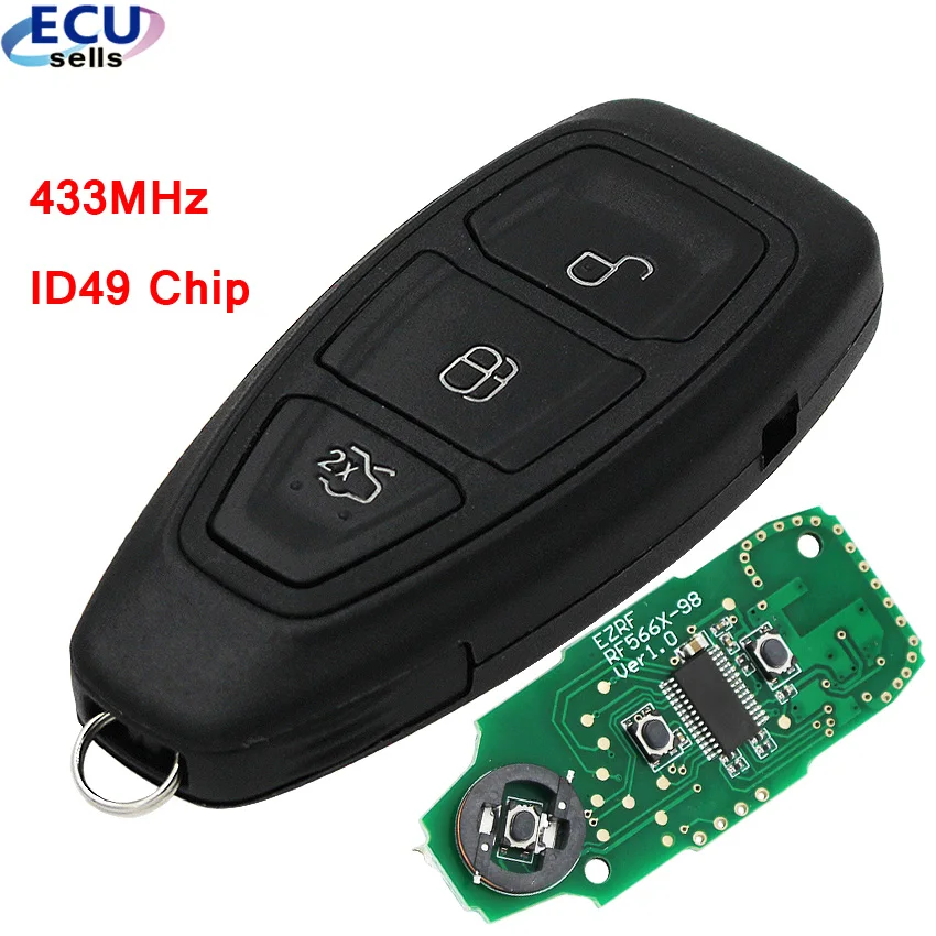 

2018 new Intelligent Remote Key 433MHz with ID49 Chip for Ford Kuga Fiesta 2016-2018 year