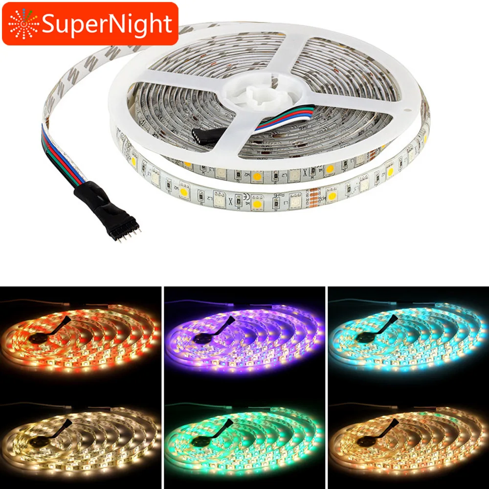 

EPBOWPT 16.4FT 5M 5050 Waterproof 300LEDs 72W RGBWW RGB+Warm White Color Changing Flexible LED Strip Light for Valentine's Day