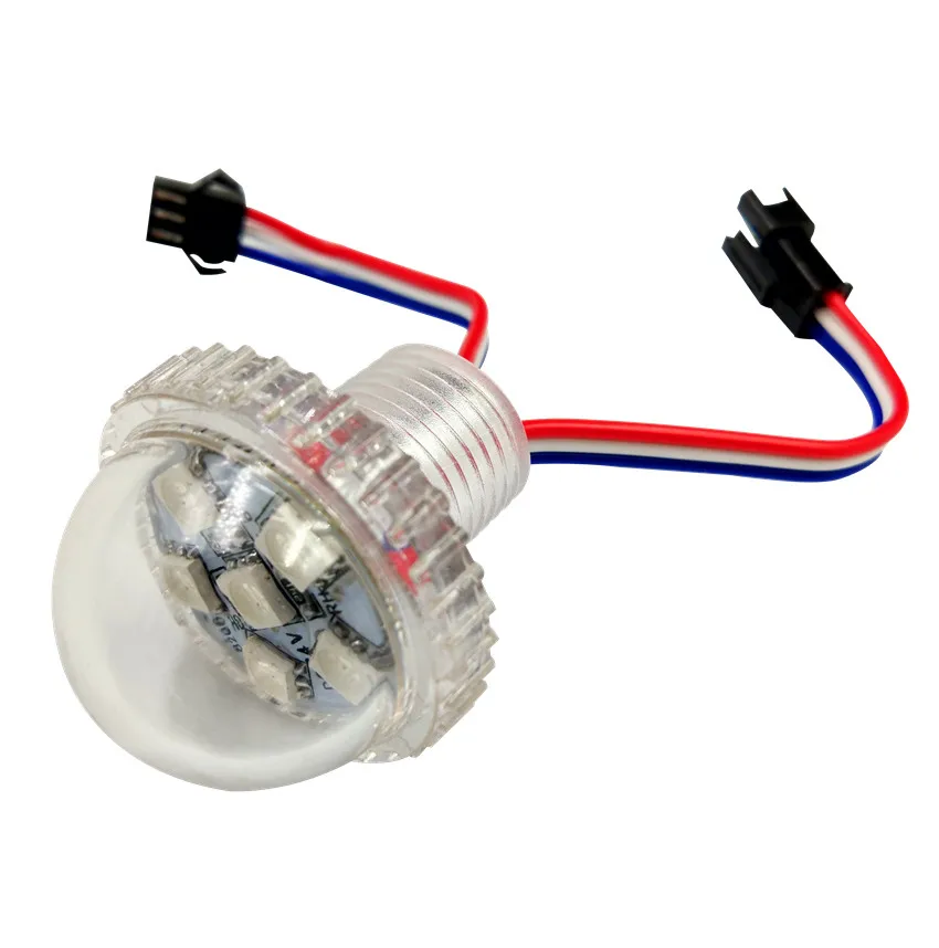 

DC12V input 30mm diameter led addressable RGB full color pixel module;IP66 rated;UCS1903(similar to WS2811) chip