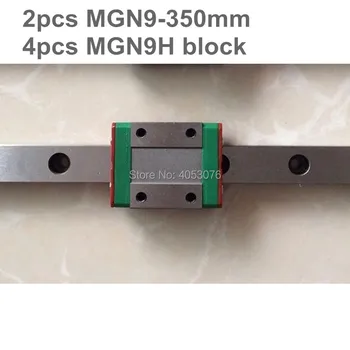 

Linear guide MGN9 miniature linear rail slide 2pcs MGN9- 350mm linear rail guide +4pcs MGN9H carriage for cnc parts