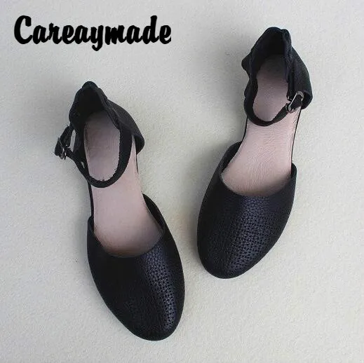 cowhide flat sandals