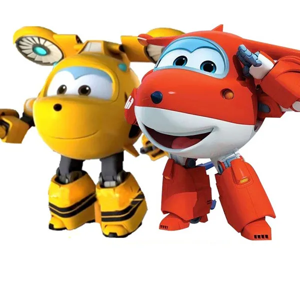 BIG SIZE 15CM ABS Super Wings font b Toys b font Deformation Airplanes Transformation robot Action