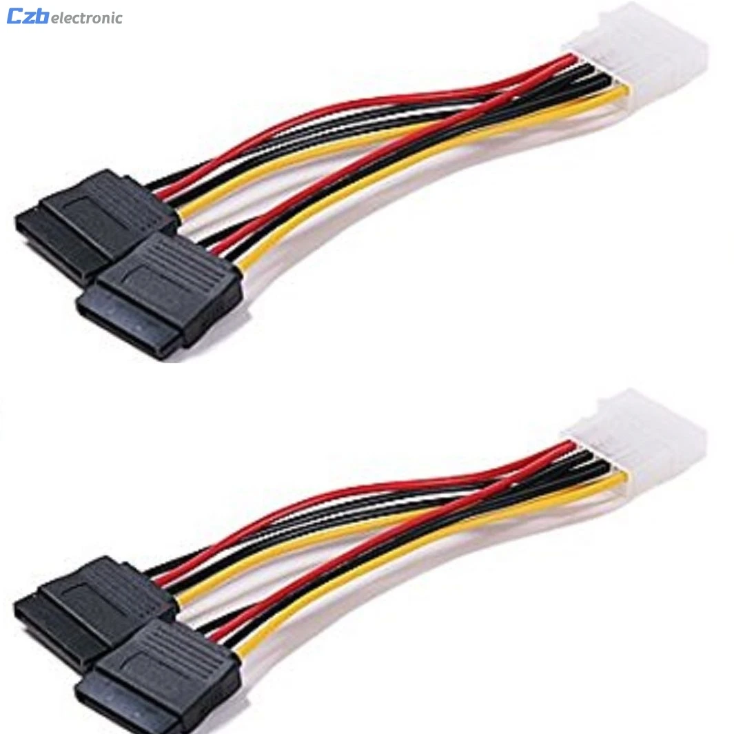 F04227 IDE Molex to 2 Serial ATA SATA Y Splitter 4 Pin Hard Drive Power