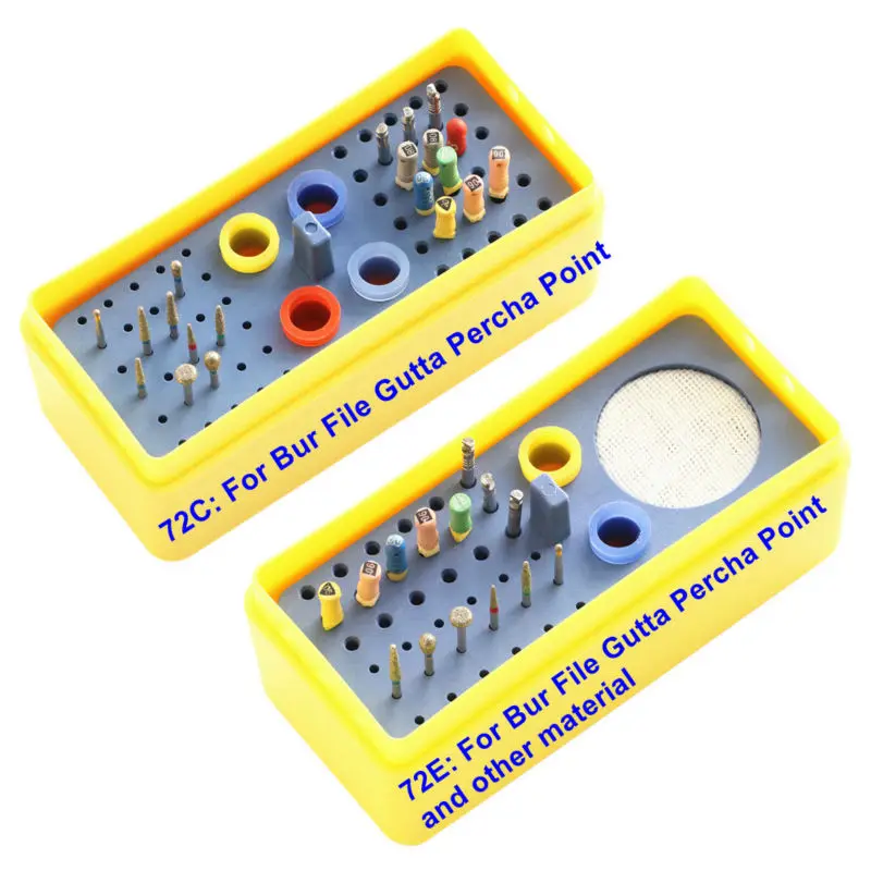 Dental Equipment 72 Holes Holder Block Diamond Burs Box Endodontic