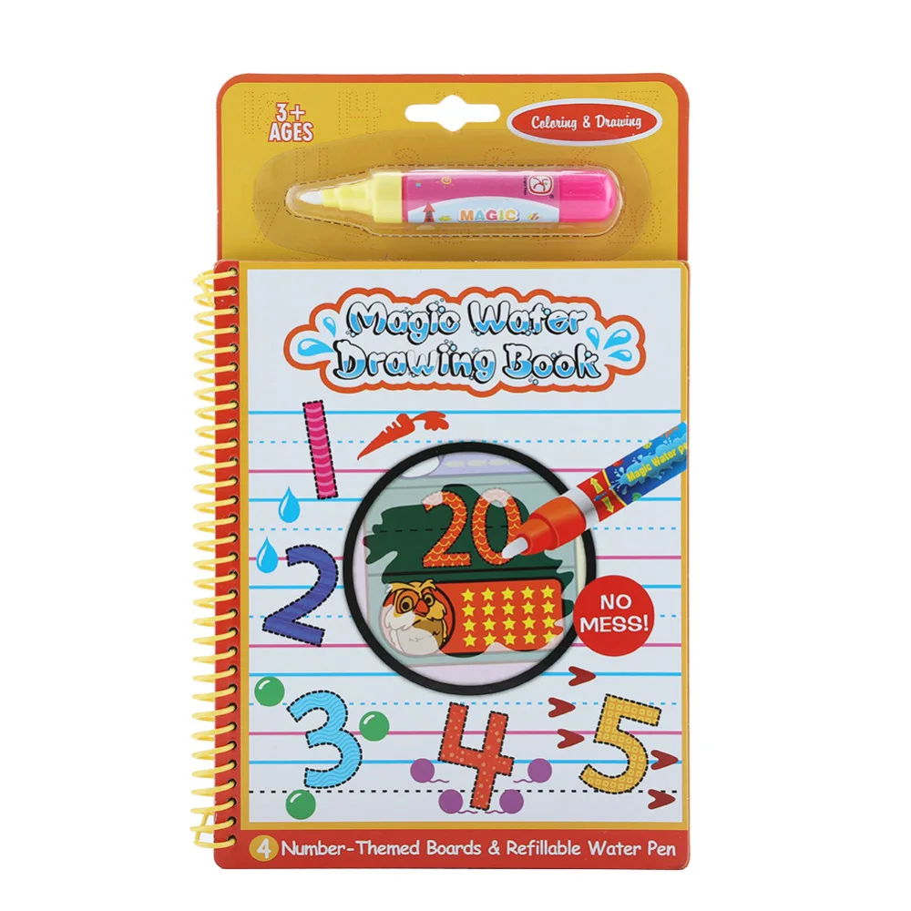 Волшебная водная книга для рисования, раскраска, каракули с ручкой, доска для рисования, Juguetes для детей, обучающая игрушка для рисования, 6 цветов