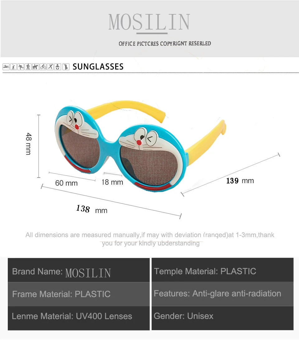  New Fashion Cartoon Polarized Kids Sunglasses Boys Girls Baby Infant Sun Glasses 100% UV400 (1)