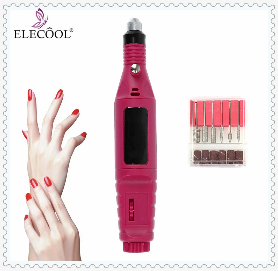 Многофункциональный Электрический Маникюрный аппарат ELECOOL с европейской вилкой, дрель для дизайна ногтей, ручка для педикюра, пилка для полировки, все инструменты для ногтей