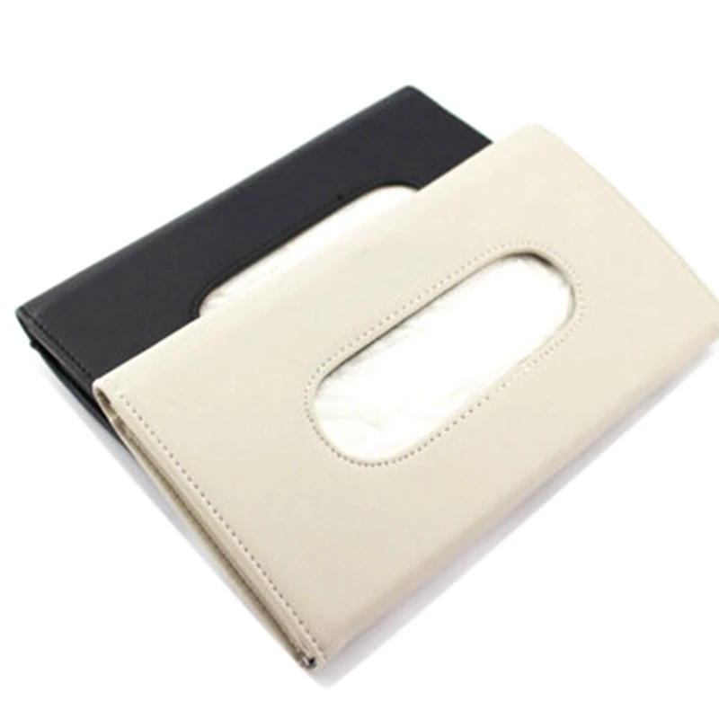 

Universal Car Sun Visor Tissue Box Holder PU Leather Tissue Box Cover Case For Paper Auto Organizer Accessories