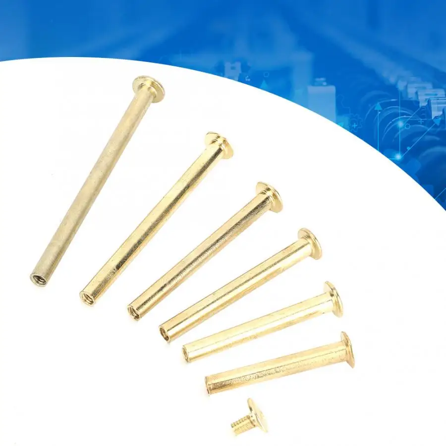 

60Pcs M5 Screw Rivet Flat Head Picture Book Account Recipes Binding Rivets Screw DIY Craftmaking Rivet Set tornillos