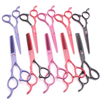 

C8001 6" 17.5cm Customized Logo Professional Human Hair Scissors Cutting / Thinning Shears Left-Hand Hairdressing Styling Tools