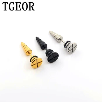 

free shipping new arrival mixed 3 colors 30pcs 9mm surgical Stainless Steel screws shape ear tragus piercing fake taper