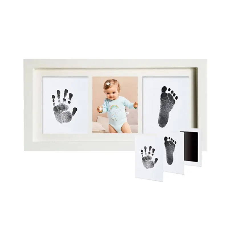 Didplay красивый перламутровый Babyprints новорожденный Handprint и отпечаток ноги фоторамка набор безопасный для ребенка чистый-сенсорный