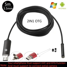 5เมตรสาย5.5มิลลิเมตรเลนส์กันน้ำมาร์ทโฟนA Ndroid Endoscope HDกล้องงูหลอดUSB Endoscopeโทรศัพท์Androidส่องกล้อง(China)