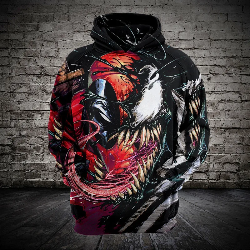 

2018 NEW Cool Venom Spider-Man Hoodies 3D Print Zipper Hoodies Tops Coat Jacket Sweatshirt Pullovers US Size