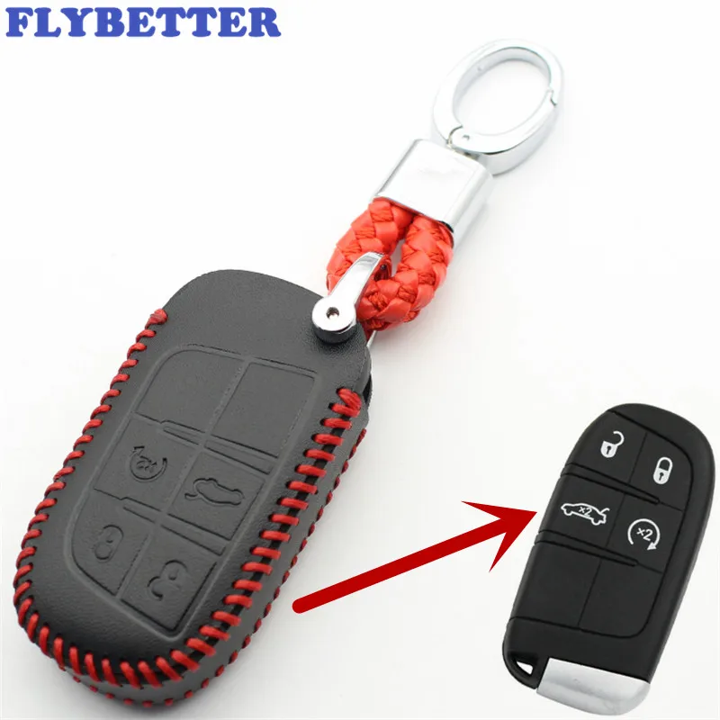FLYBETTER брелок из натуральной кожи 4 чехол для ключей с кнопками Jeep Grand