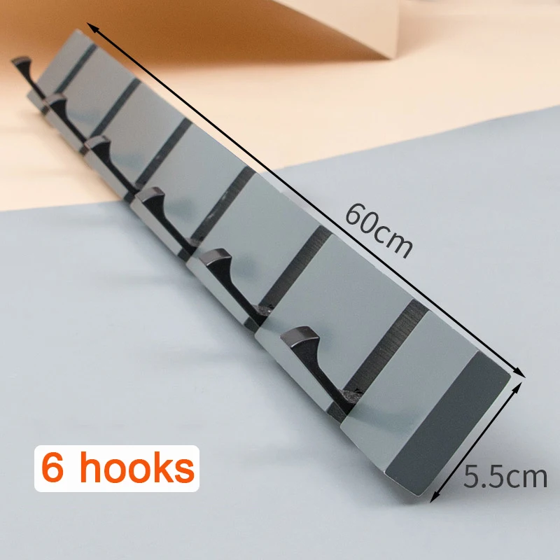 Grey 6 Hooks Винтажные крючки, вешалка, держатель для хранения одежды, скрытый крючок, настенная вешалка, домашний декор, вешалка, аксессуары, крючки для одежды, вешалка - Цвет: Grey 6 Hooks