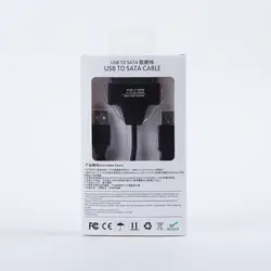 50 шт./лот Розничная упаковка USB 2.0 на SATA 7 + 15 Булавки 22 Булавки Кабель-адаптер для 2.5 "HDD жесткий диск с коробкой случае fedex