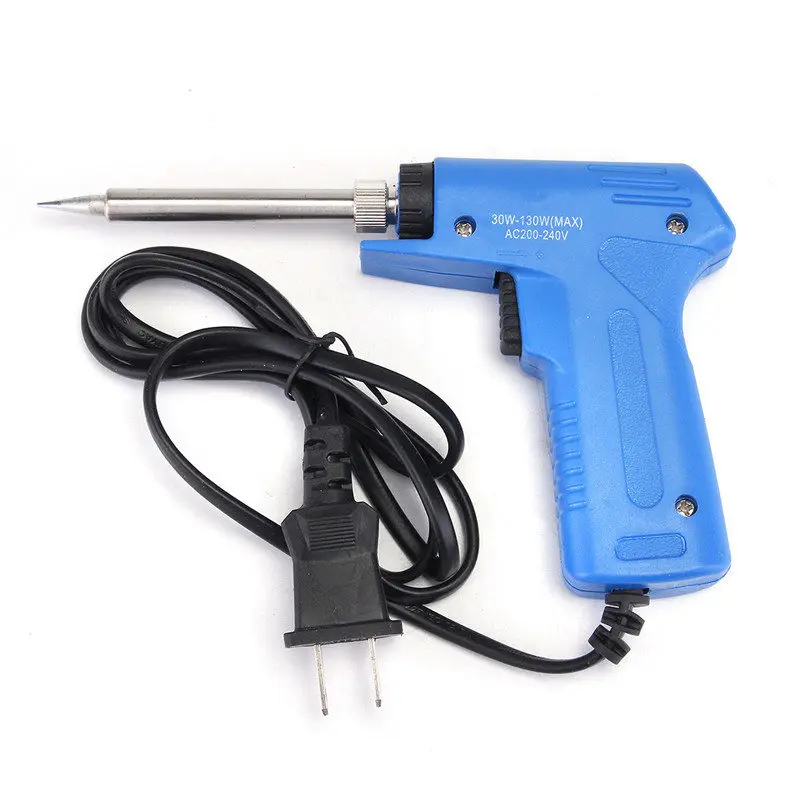 

Hot Sale 30W-130W 220V Mini Adjustable Stainless Electrical Dual Heat Soldering Iron Soldering Gun US Plug Blue