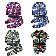 Зимняя детская одежда Камуфляжный утепленный комплект одежды для маленьких мальчиков, одежда для маленьких мальчиков, бутик, Детский костюм для девочек