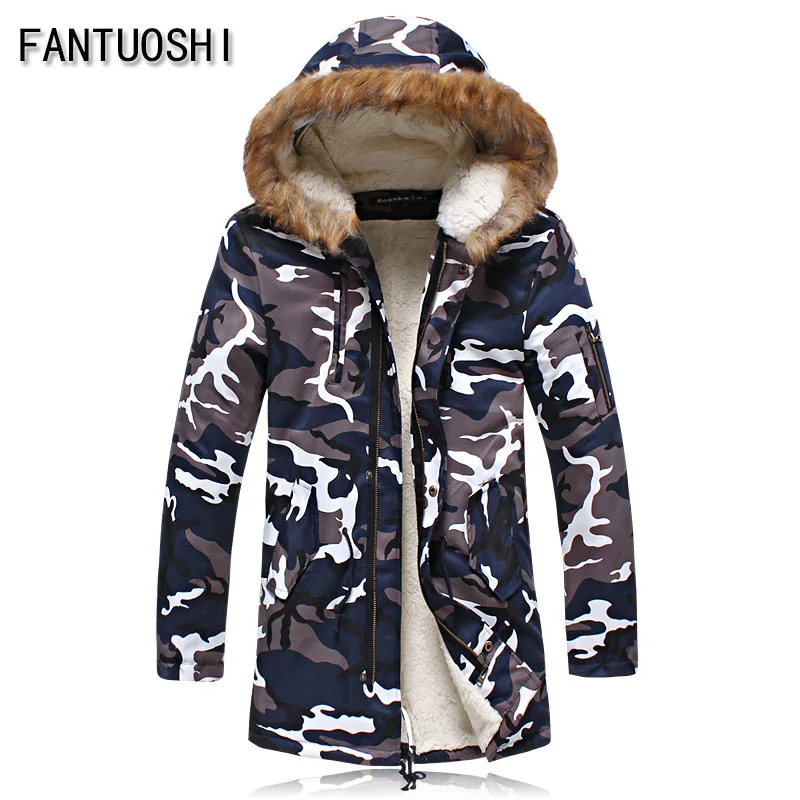 2016 New Winter Jacket Men Cotton Padded Long ArmyGreen Thick Warm Casual Hooded Male Jacket Coat