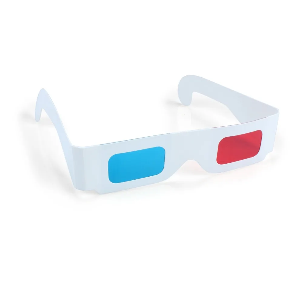 RedBlue (Cyan) 3D  Paper  Glasses Red and Cyan  White Frame Anaglyph Cardboard  (6)