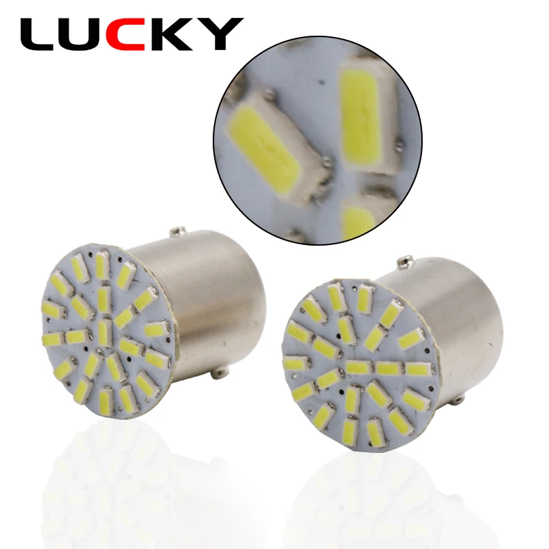 2 шт. CNILUCKY BA15S 1156 22 SMD 3014 Светодиодный P21W Автомобильный задний светильник боковой