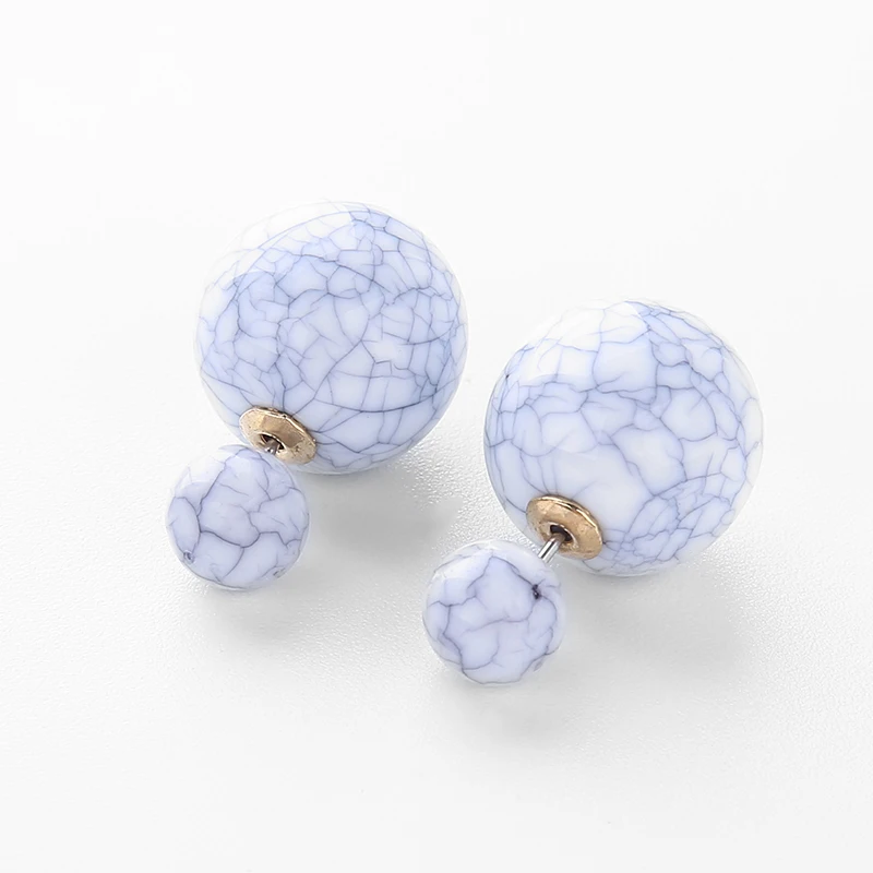 

2019 Ice Cracks Pattern Round Ball Earing Brand Design Fashion Stud Earrings For Women Elegant Jewelry Female Accessories Gifts