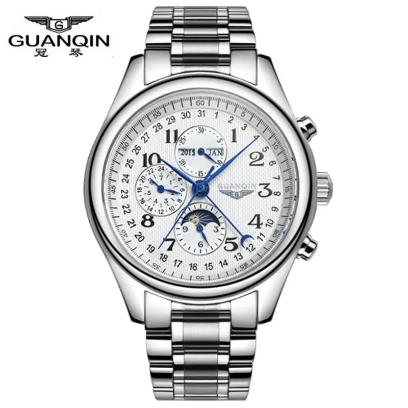 GUANQIN Watches Men Luxury Brand Automatic Mechanical Watch Waterproof ...