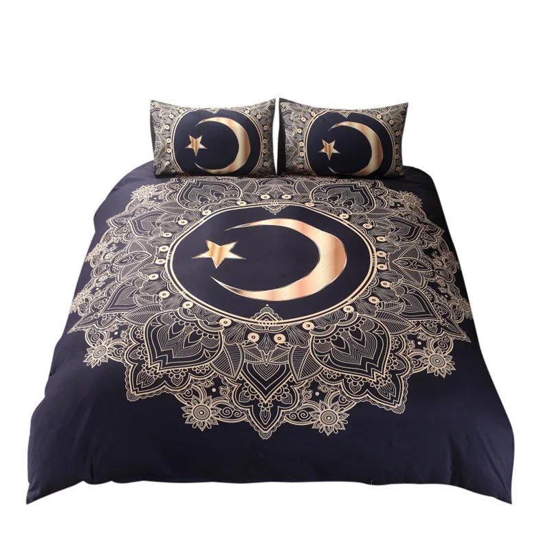 

Three Piece Bedding Set Duvet Cover Pillowcases Moon Star Full Size bed sheet cover adult cotton sheets twin bed sheets