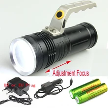 Zoomable CREE LED 1800Lm Rechargeable Flashlight Torch Charger Portable Light hand lamp 2x18650 chargr