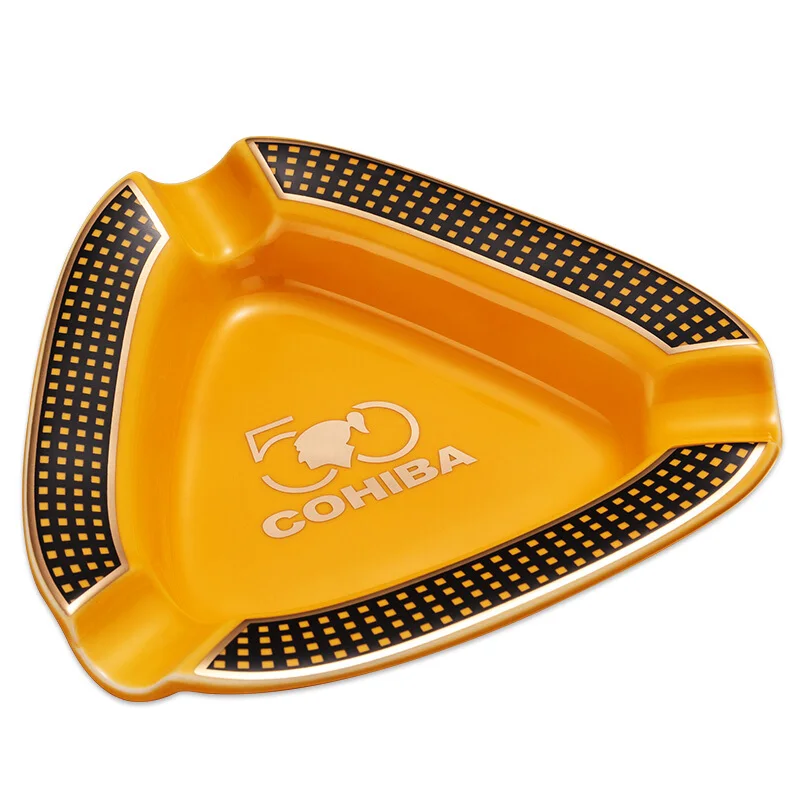 COHIBA 50th Anniversary Ceramic Cigar Ashtray 3 Rest Cigarette Ash Tray