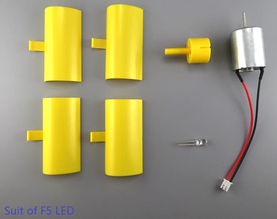 Вертикальный миниатюрный DC генератор энергии ветра модель использовать ветер генерировать электричество DIY для обучения эксперимента - Цвет: Suit of F5 LED
