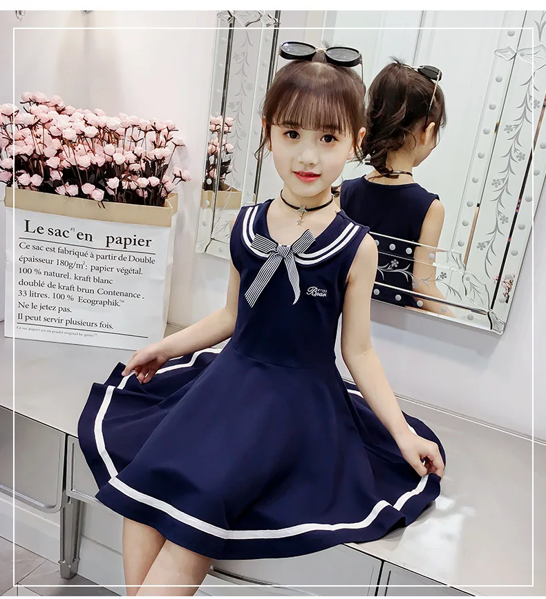 

Girls Dress 2019 New Summer Brand Girls Clothes Vest Design Baby Girls Dress Kids Dresses For Girls Casual Wear 4-14 Y