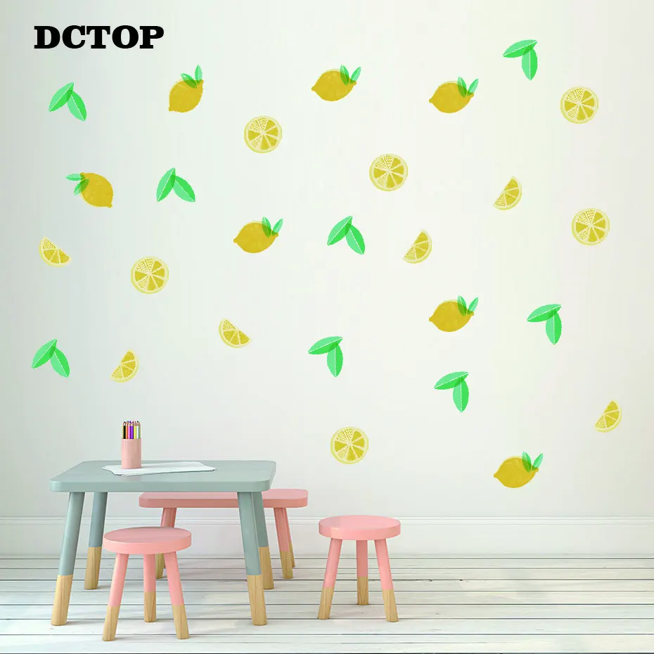 Yellow Lemon Red Orange Wall Sticker Fruit DIY Art Vinyls Fridge Decals Decorative Home for Living Room Bedroom Kitchen Mural (4)