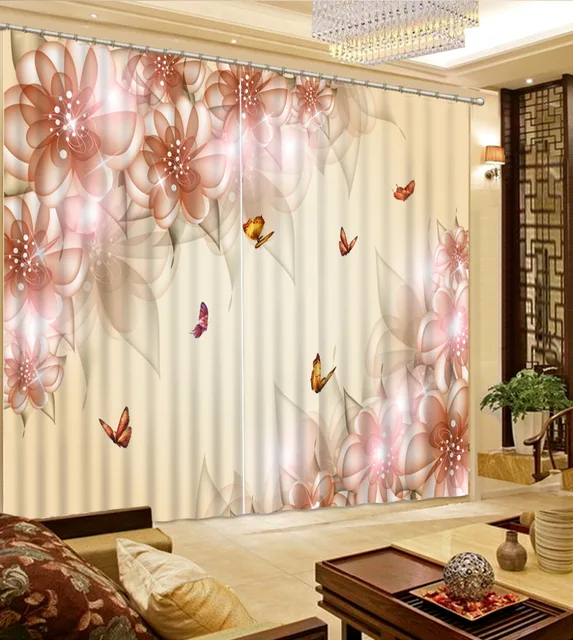 Beau Rideau Occultant 3d Pour Salon Elegant Nouveau Reve Rose Fleur