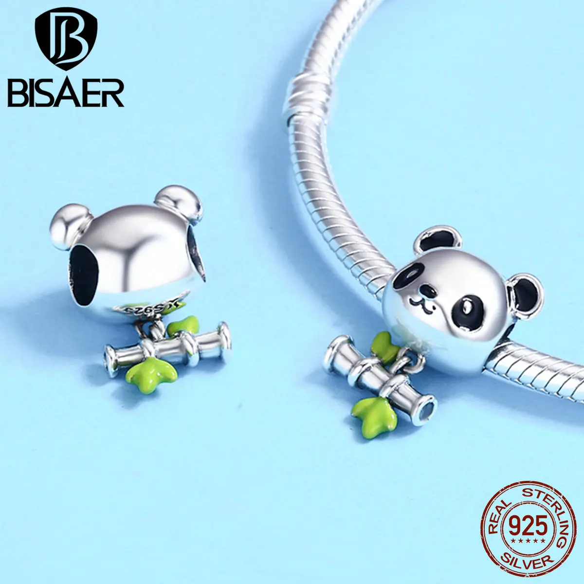

100% 925 Sterling Silver Lovely Animal Bead, Bamboo & Panda Charms Beads Fit Charm Silver 925 Bracelet Beads & Jewelry Making