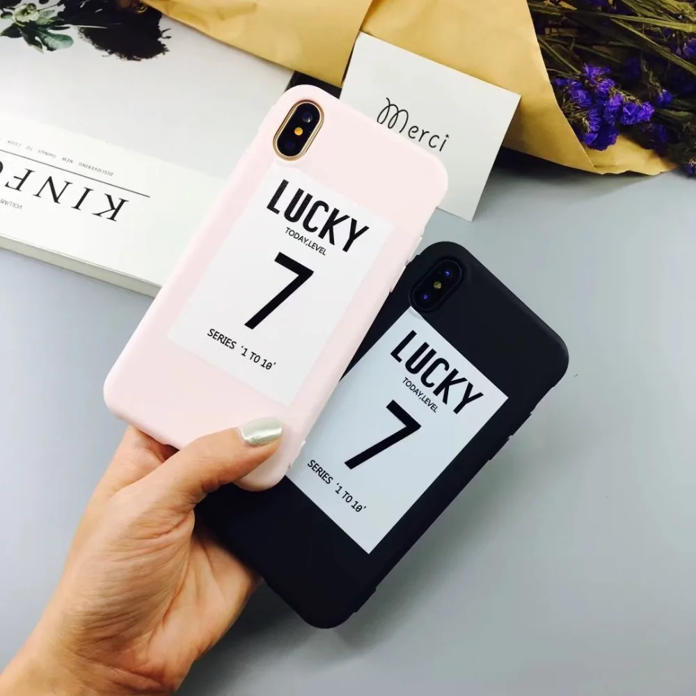Oryksz для IPhone X Case 3D Lucky Letter телефонов с прозрачный силиконовый чехол iPhone 6 S 7 8 плюс