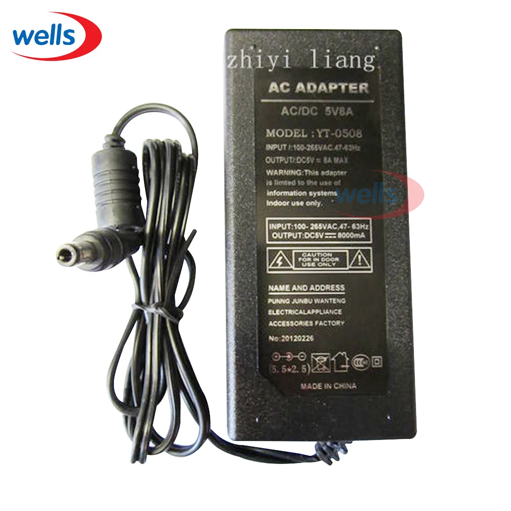 

Led Driver 5V 8A 40W LED Power Supply AC DC Switching Transforme Adapter Charger+EU/AU/US/UK Plug for WS2801 WS2812B Led Strip