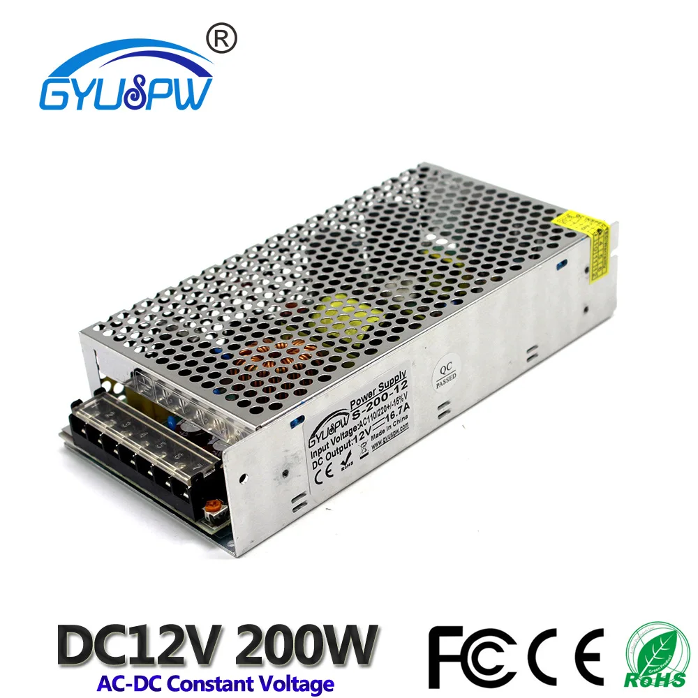 

12V 200W 16.7A DC Switching power supply AC 110V/220V LED screen Constant voltage power supply LED light Drive power transformer