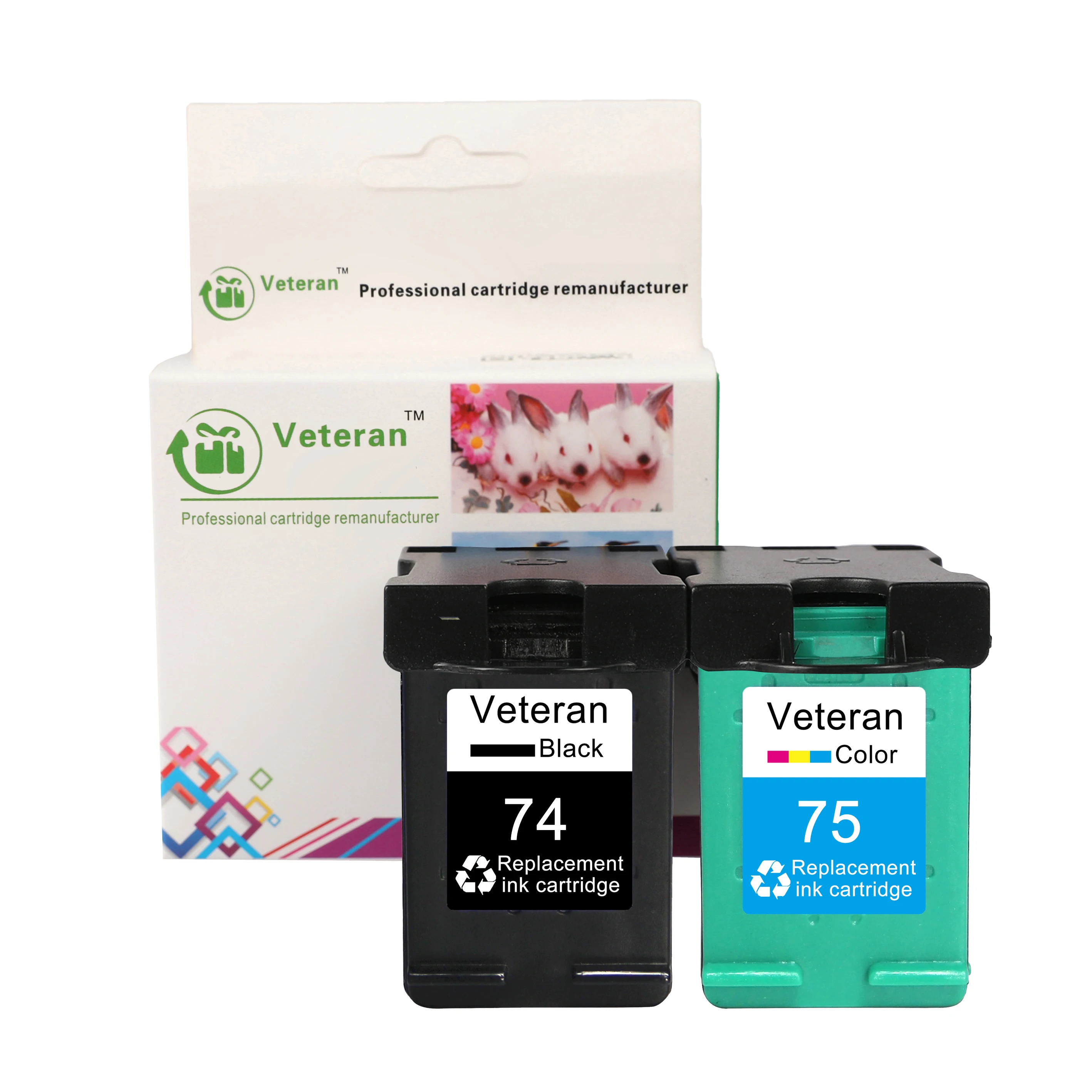 

Veteran 74XL 75XL Ink Cartridges replacement for hp 74 75 hp74 Photosmart C4200 C4280 C4345 C4380 C4385 C4480 C4580 printer
