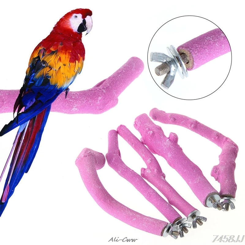 

Pet Bird Cage Perches Stand Platform Chew Toy Paw Grinding For Parrot Parakeet decorative cage DropShip