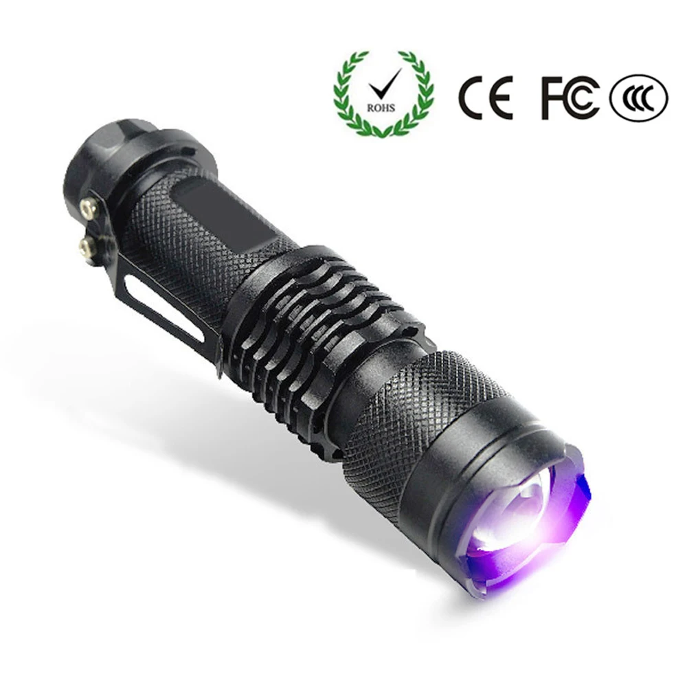 Purple light flashlight Mini UV LED Torch 395nm Wavelength Violet Light