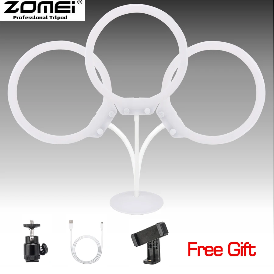 

Zomei ZM-128 Photo Studio Phone Video 58W 128PCS desktop table LED Ring Light 5500K Photography Dimmable Makeup Ring Lamp