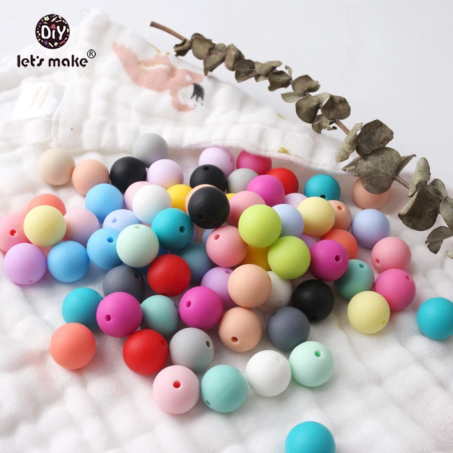 

Let's make Silicone Beads Bulk Lot. Food Grade Teething Nursing Chewing Round beads. 12mm Bulk Lot of 100 Loose Silicone Beads